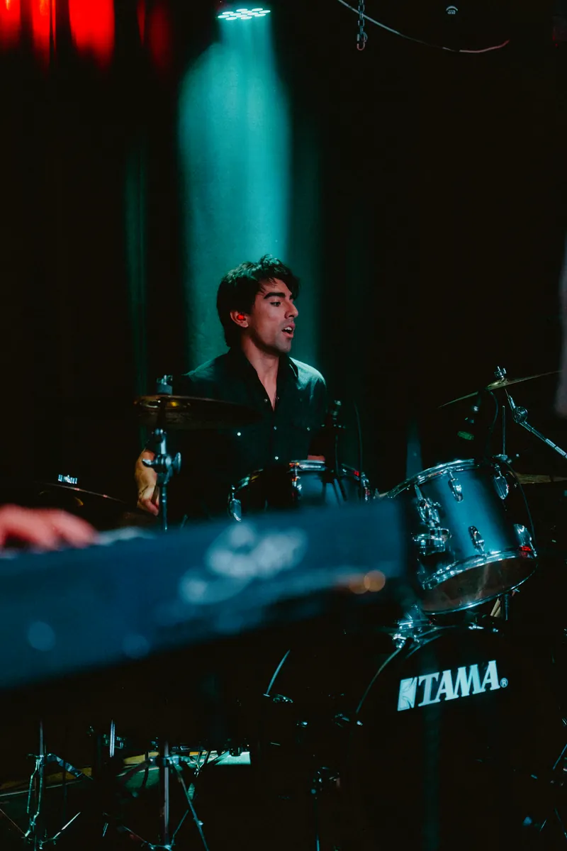 Mateo behind the kit