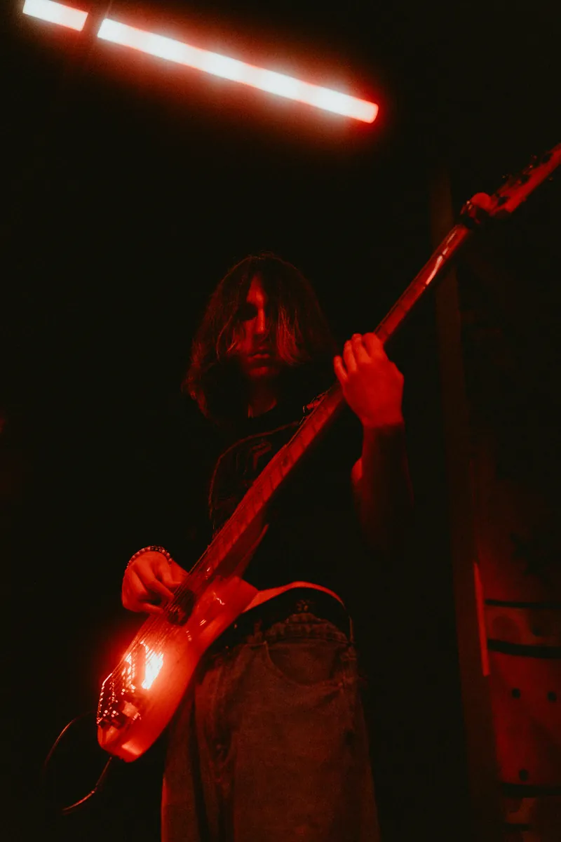 Gabe on bass in red light