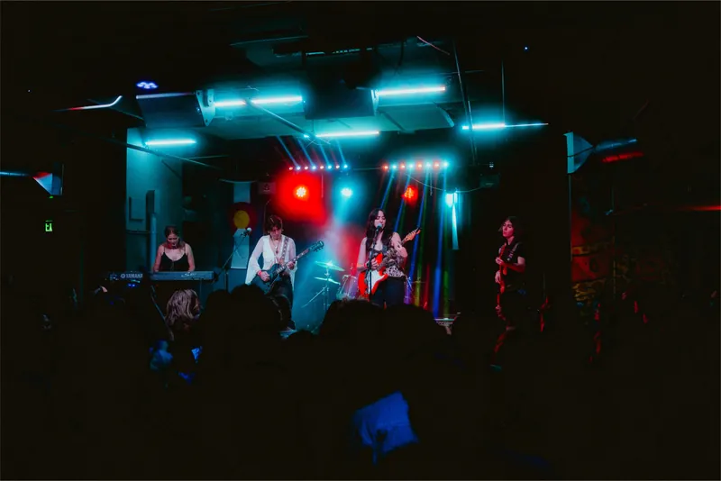 The full stage from the back of the room