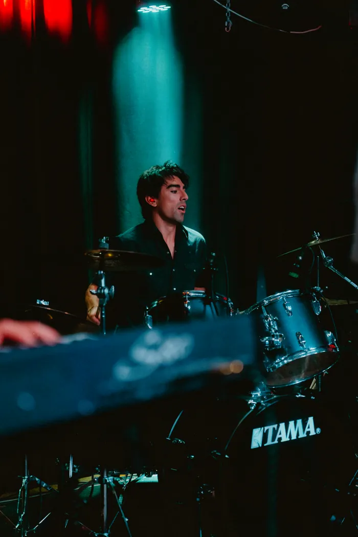 Mateo on drums